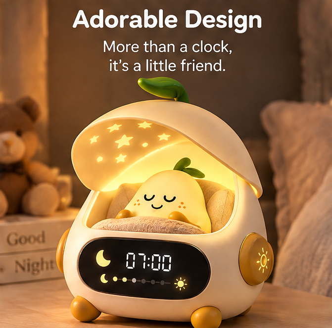 π KYARANO Cute Sleeping Pear Kids Alarm Clock