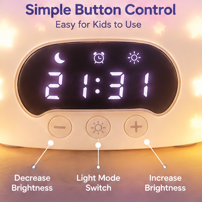 🦄 KYARANO Cute Unicorn Night Light Kids Alarm Clock