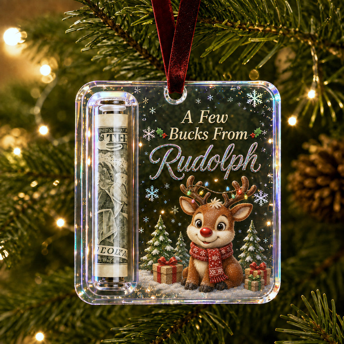 🔥 UTOLSÓ NAP – 50% KEDVEZMÉNY 🎄 Karácsonyi pénzajándék-dísz – Tedd a készpénzt igazi karácsonyi ajándékká 💵