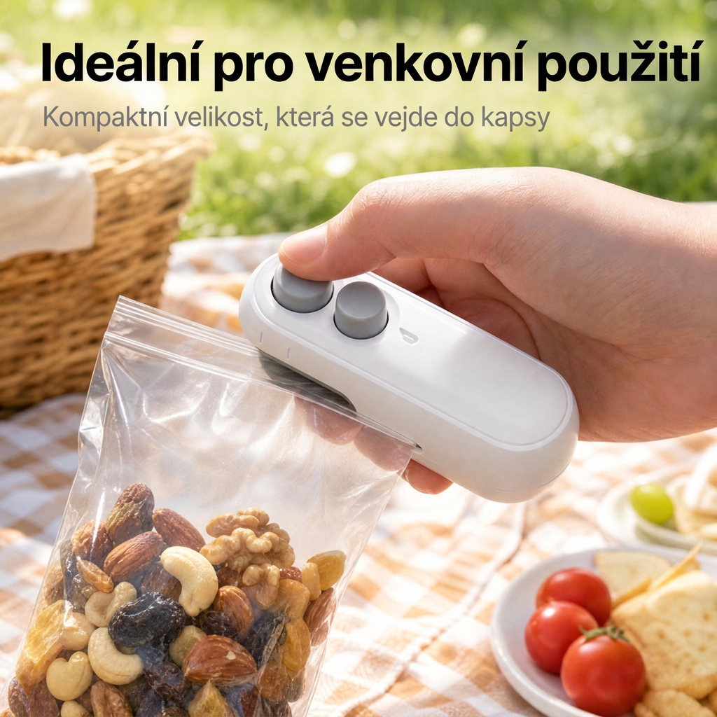 Vitalisys® Hordozható újratölthető tasaklezáró – 2 az 1-ben USB-C mini lezáró és vágó eszköz 💎
