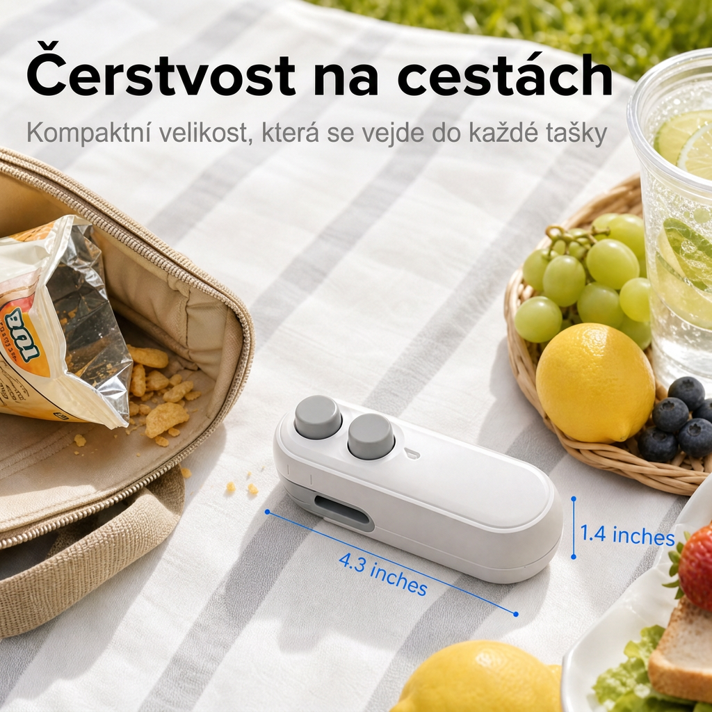 Vitalisys® Hordozható újratölthető tasaklezáró – 2 az 1-ben USB-C mini lezáró és vágó eszköz 💎