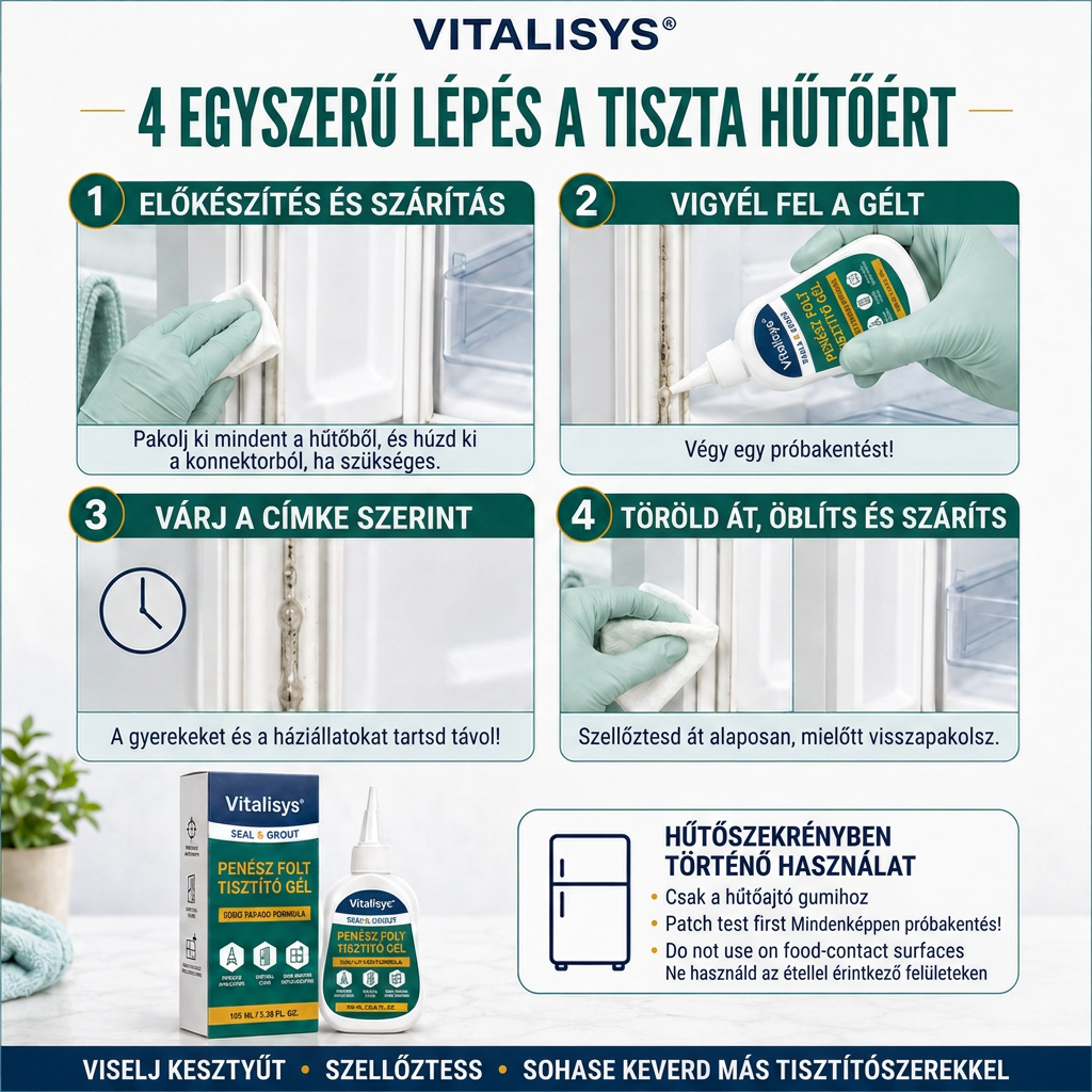 Vitalisys® Mély penészfolt-tisztító gél 👑 – Sűrű, tapadó formula fugákhoz, tömítésekhez és nedves sarkokhoz 💎