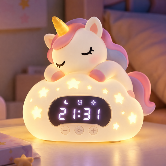🦄 KYARANO Cute Unicorn Night Light Kids Alarm Clock