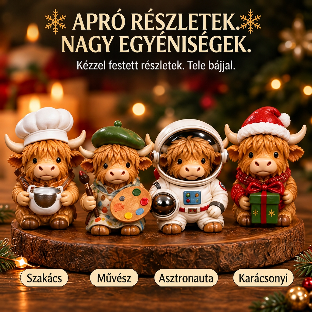 💎💎 Utolsó nap – 49% kedvezmény 🐮 24 napos adventi naptár aranyos skót marhával