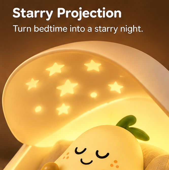🍐 KYARANO Cute Sleeping Pear Kids Alarm Clock