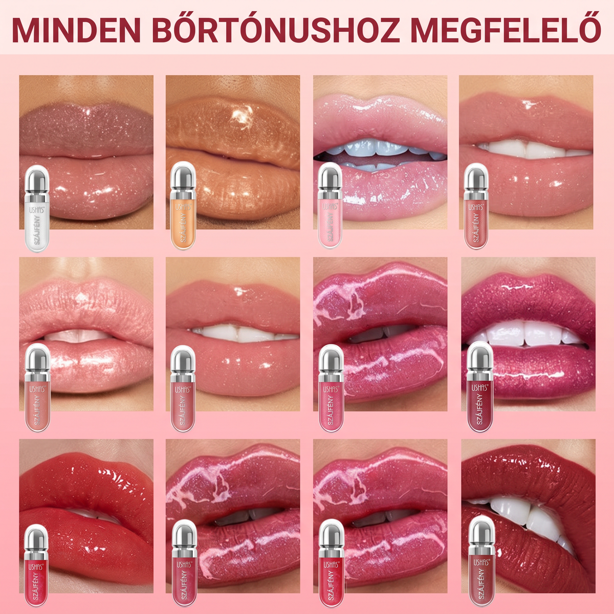 💄✨ Magasfényű szájfény – Hosszan tartó ragyogás, puha és hidratált ajkak