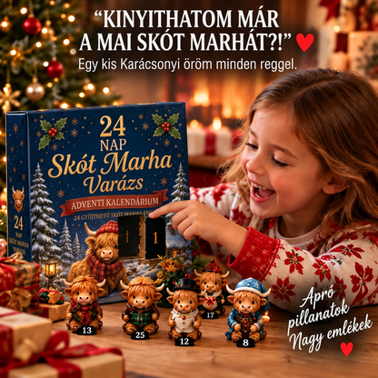 💎💎 Utolsó nap – 49% kedvezmény 🐮 24 napos adventi naptár aranyos skót marhával