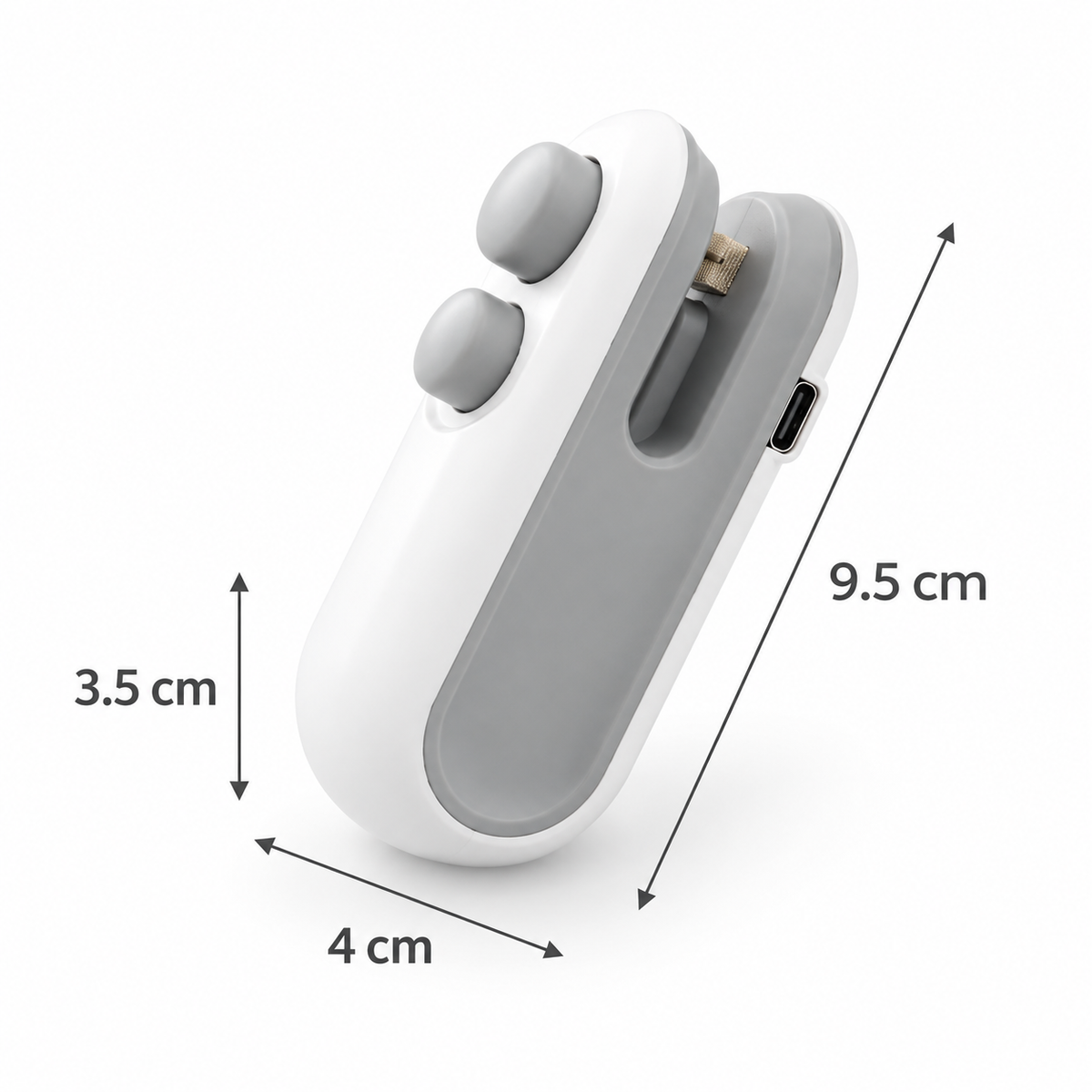 Vitalisys® Hordozható újratölthető tasaklezáró – 2 az 1-ben USB-C mini lezáró és vágó eszköz ✨