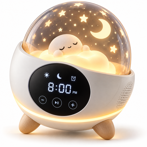 🎨 KYARANO Kids Star Projector Alarm Clock with 7 Color Night Light