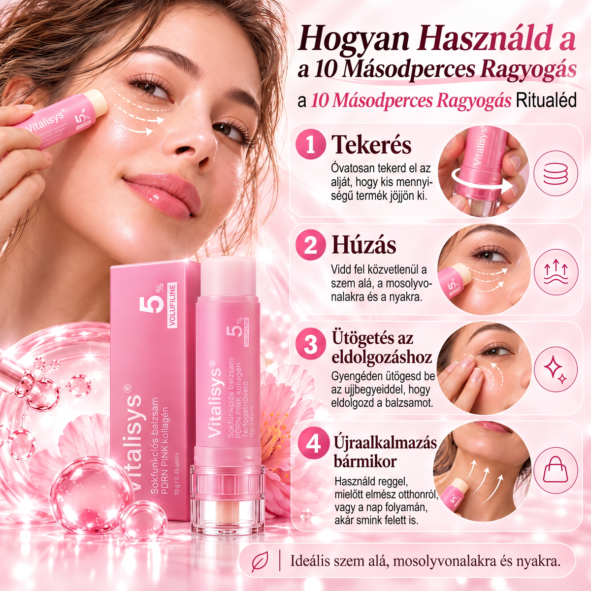 🔥🔥 Vitalisys® Koreai PDRN rózsaszín kollagénes dúsító balzsam