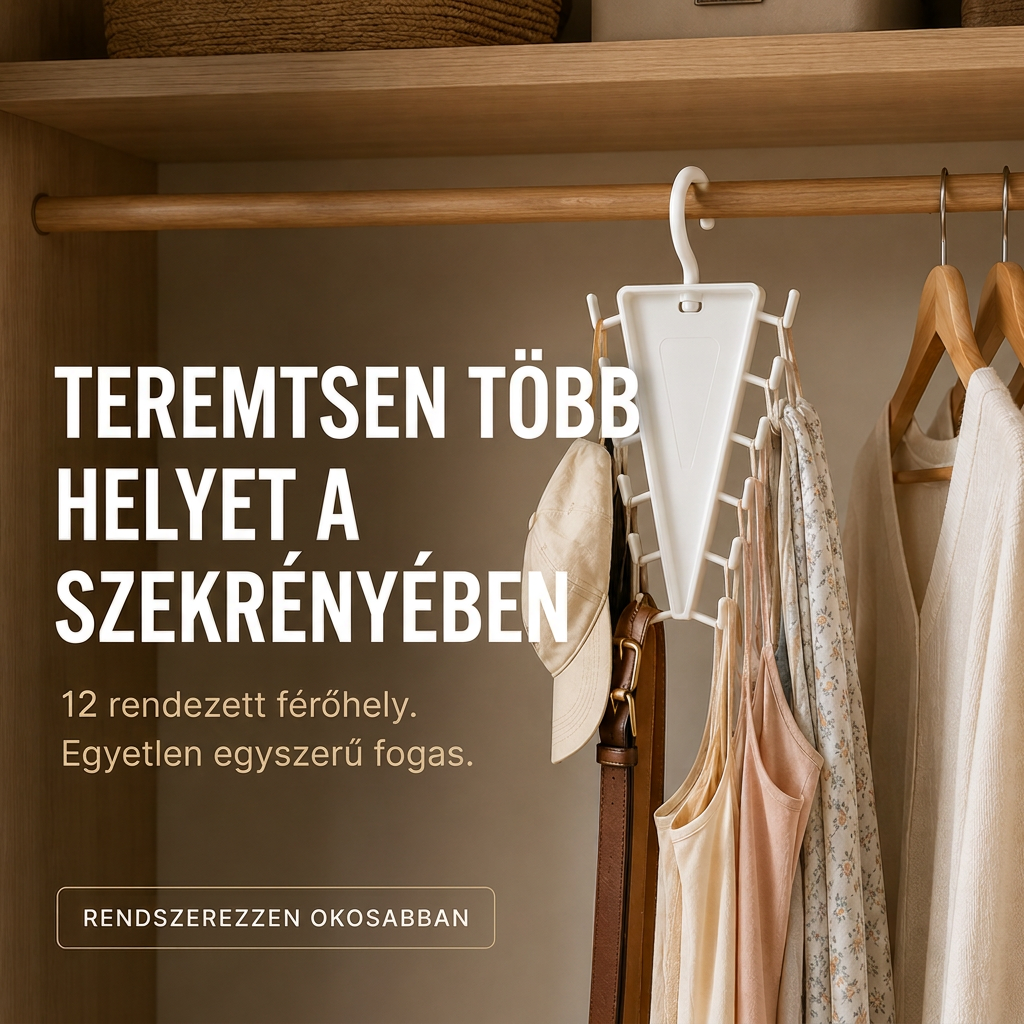 🔥🔥12 kampós forgatható szekrényszervező – Takarítson meg helyet és tartsa rendszerezetten kiegészítőit👚