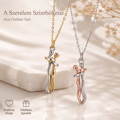 Édes ölelés medál 👑 – romantikus szerelemszimbólum állítható ezüst lánccal 💖