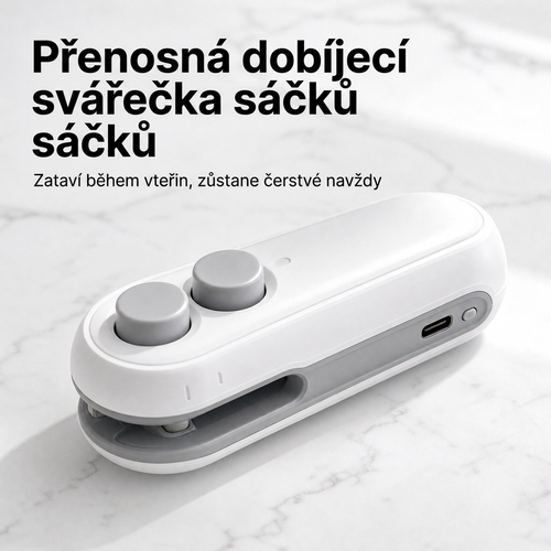 Vitalisys® Hordozható újratölthető tasaklezáró – 2 az 1-ben USB-C mini lezáró és vágó eszköz 💎