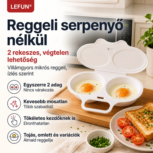 🔥🔥LEFUN® Gyors reggeli forma mikróba – 2 rekesz, 2 íz, végtelen lehetőség 🍳💥