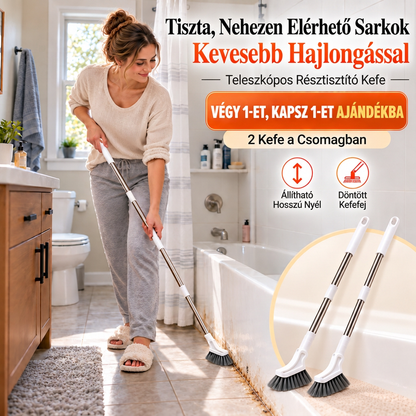 🔥🔥Teleszkópos fugatisztító kefe 🧹 – Hosszú nyéllel, csempékhez és fugákhoz ✨