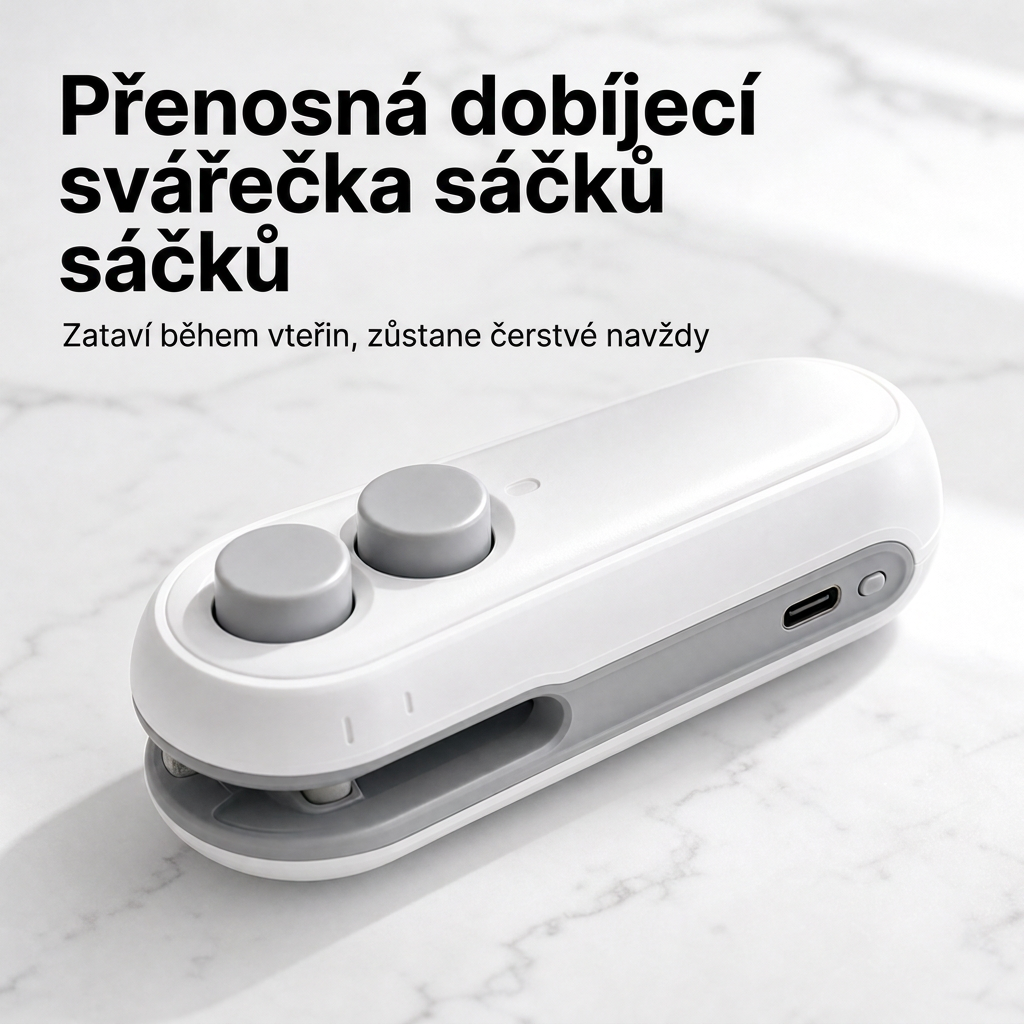Vitalisys® Hordozható újratölthető tasaklezáró – 2 az 1-ben USB-C mini lezáró és vágó eszköz ✨