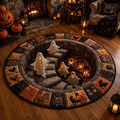 🔥🔥 3D illúziós ünnepi szőnyeg – Halloween borzongás és karácsonyi varázslat