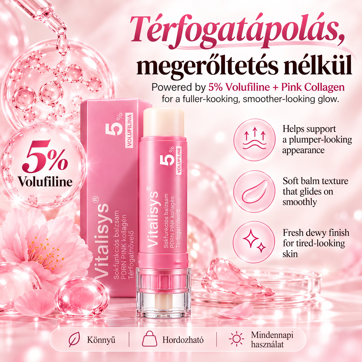 🔥🔥 Vitalisys® Koreai PDRN rózsaszín kollagénes dúsító balzsam