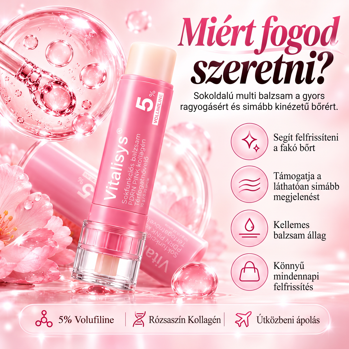 🔥🔥 Vitalisys® Koreai PDRN rózsaszín kollagénes dúsító balzsam