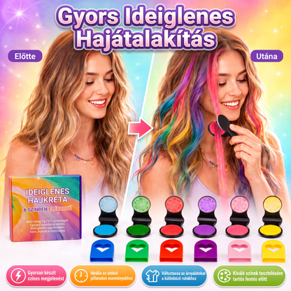 🌟Utolsó nap -50% KEDVEZMÉNY🌈🌈6 színű ideiglenes hajkréta applikátor készlet