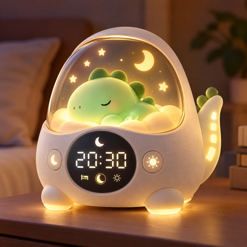 🎶 KYARANO Cute Dinosaur Kids Alarm Clock