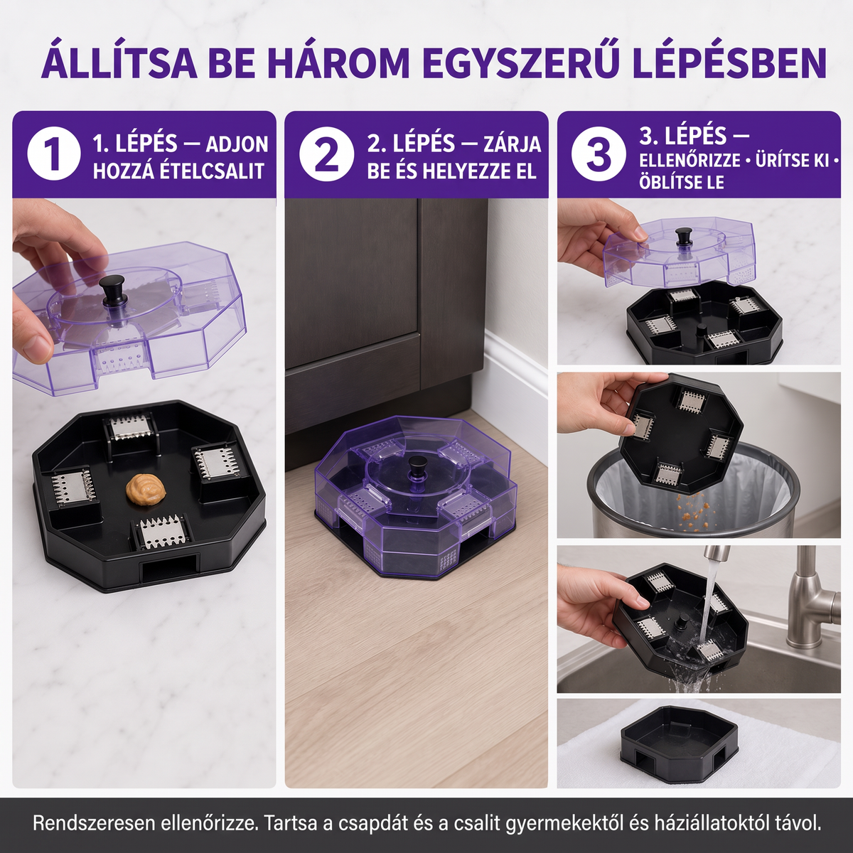 🏠 Újrahasználható, vegyszermentes csótánycsapda spray nélkül