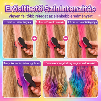 ✨ Utolsó nap -50% KEDVEZMÉNY ✨ - 6 színű ideiglenes hajkréta applikátor készlet 💖