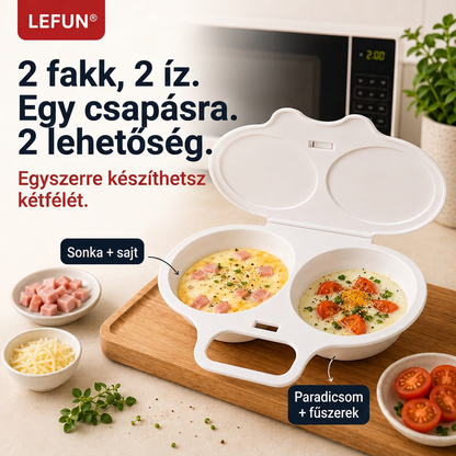 👑👑LEFUN® Gyors reggeli forma mikróba – 2 rekesz, 2 íz, végtelen lehetőség 🍳💥