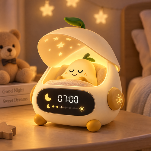 🍐 KYARANO Cute Sleeping Pear Kids Alarm Clock