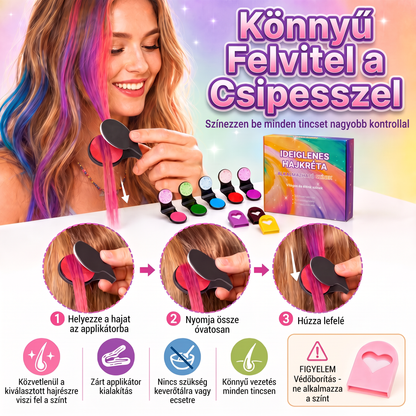 🌟Utolsó nap -50% KEDVEZMÉNY🌈🌈6 színű ideiglenes hajkréta applikátor készlet