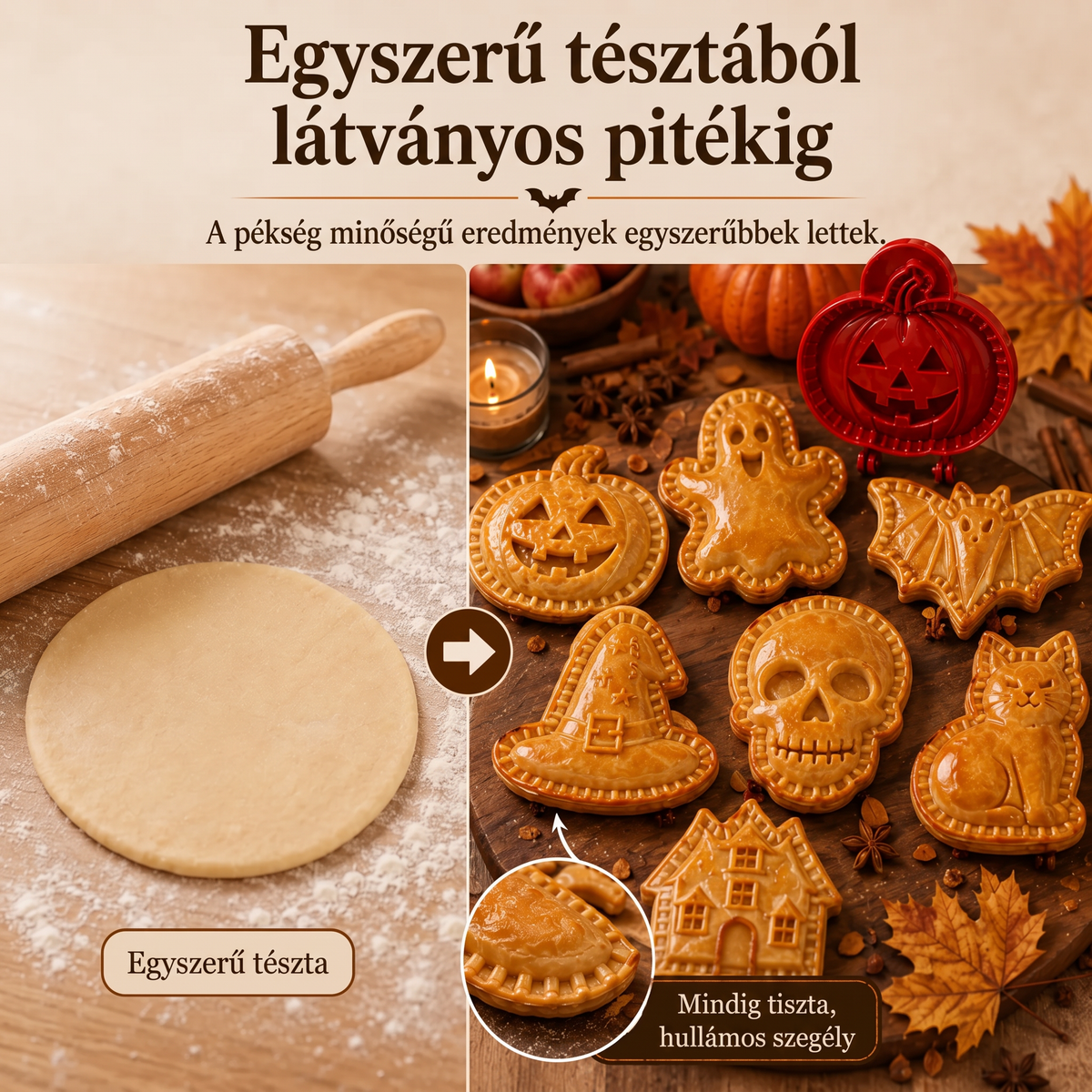 🎃 8 darabos Halloween mini piteformázó készlet