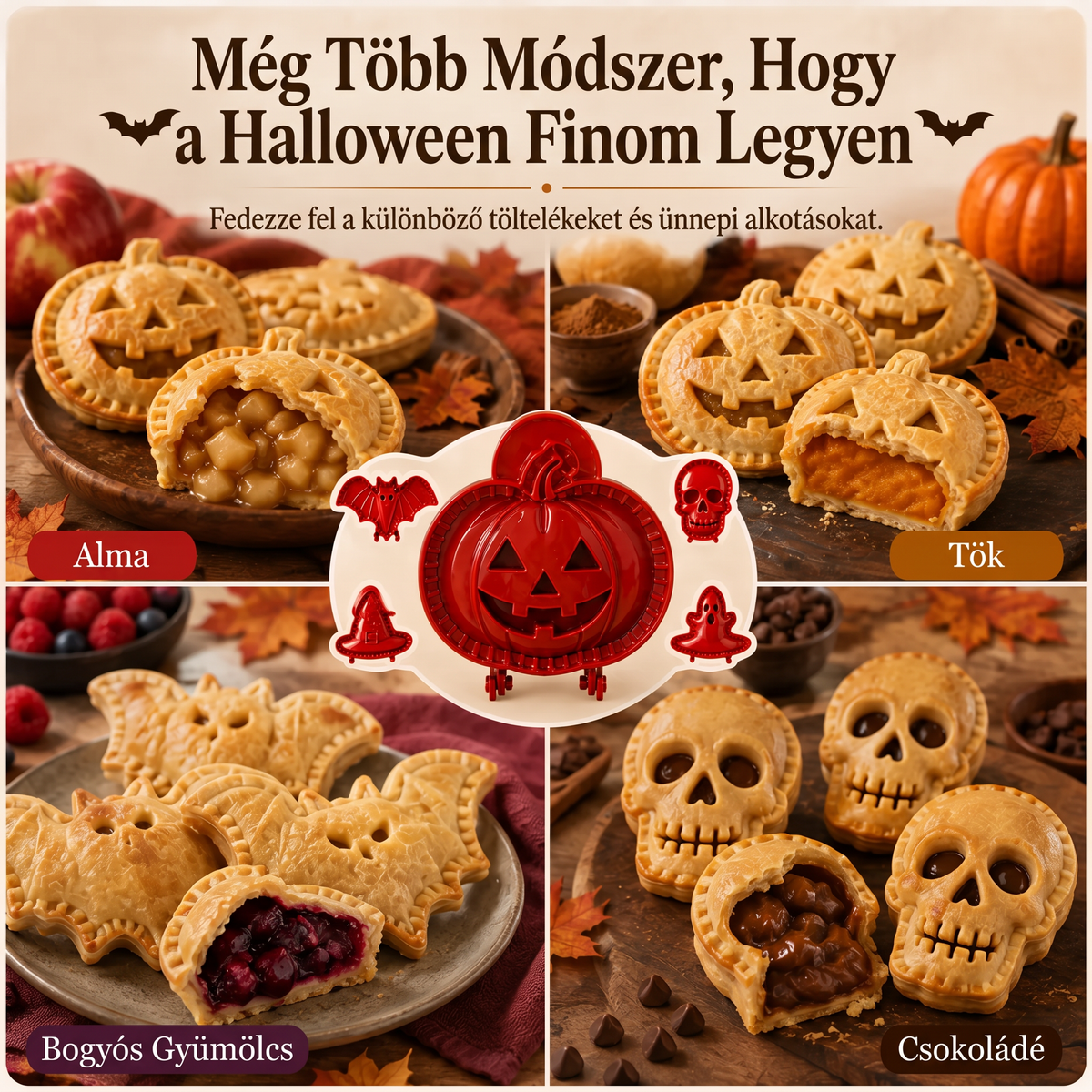 🎃 8 darabos Halloween mini piteformázó készlet