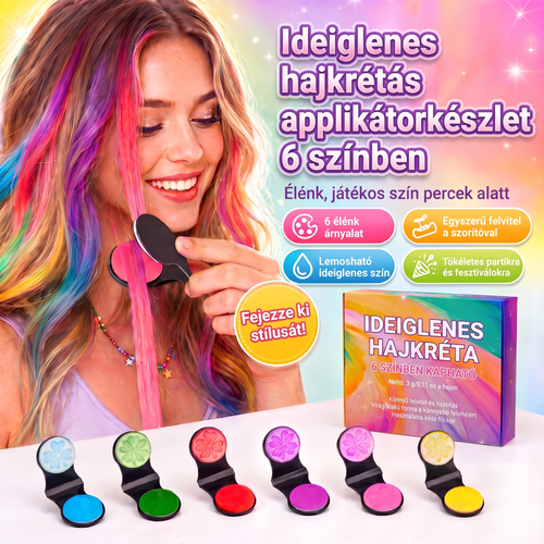 ✨ Utolsó nap -50% KEDVEZMÉNY ✨ - 6 színű ideiglenes hajkréta applikátor készlet 💖