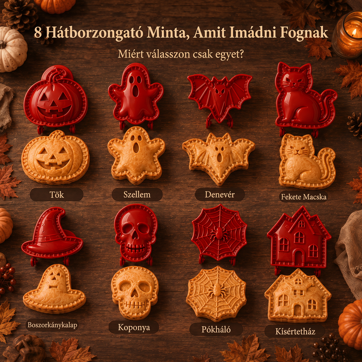 🎃 8 darabos Halloween mini piteformázó készlet