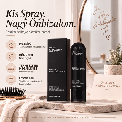 👑👑Vitalisys® Fluffy Hair Shaping Spray – Könnyed, dúsító spray a hajtövek megemeléséért és a természetes mozgásért, őszibarack illattal 👸