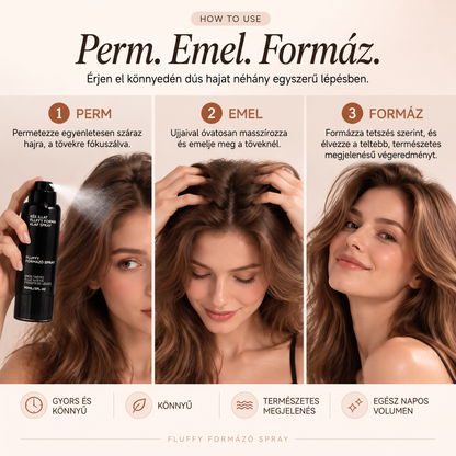 🌈🌈Vitalisys® Fluffy Hair Shaping Spray – Könnyed, dúsító spray a hajtövek megemeléséért és a természetes mozgásért, őszibarack illattal 👸