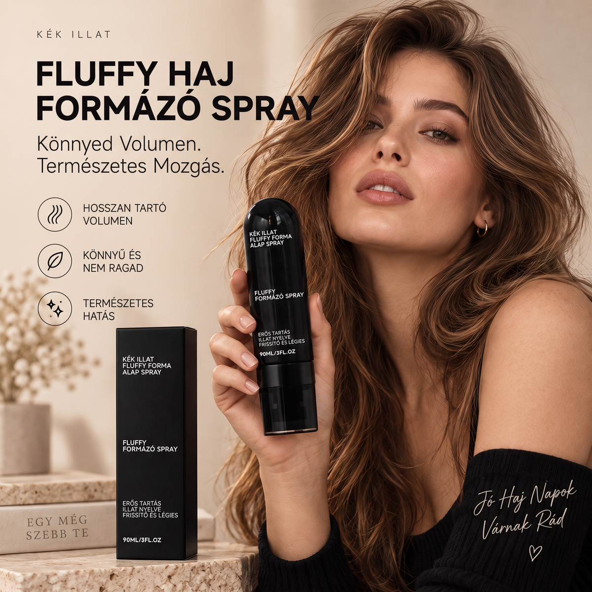 🌈🌈Vitalisys® Fluffy Hair Shaping Spray – Könnyed, dúsító spray a hajtövek megemeléséért és a természetes mozgásért, őszibarack illattal 👸