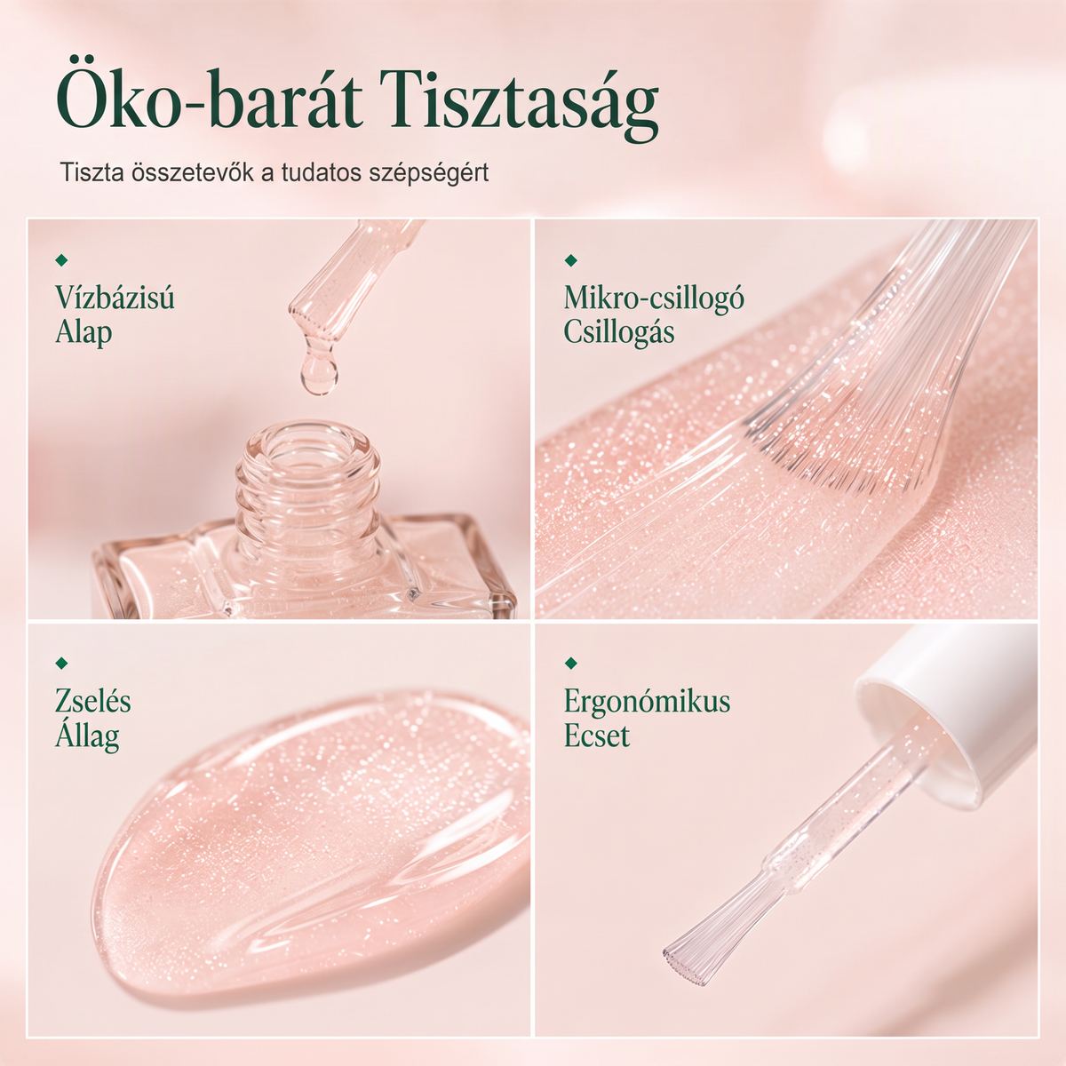 🔥🔥 Simító és ápoló körömlakk – Természetes rózsaszín gyöngyházfény💅