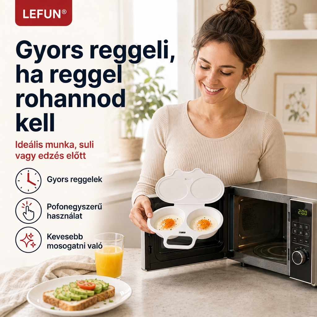 🌈🌈LEFUN® Gyors reggeli forma mikróba – 2 rekesz, 2 íz, végtelen lehetőség 🍳💥