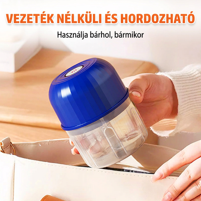 🔥🔥 Vezeték nélküli elektromos mini aprító – Erőteljes konyhai segítő hús, zöldség és bébiétel gyors aprításához ✨