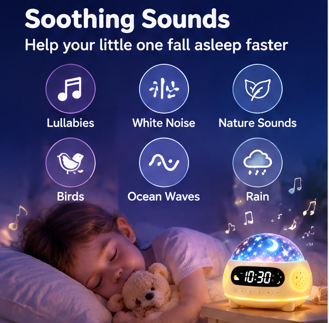 🌌 KYARANO Kids Star Projector Alarm Clock