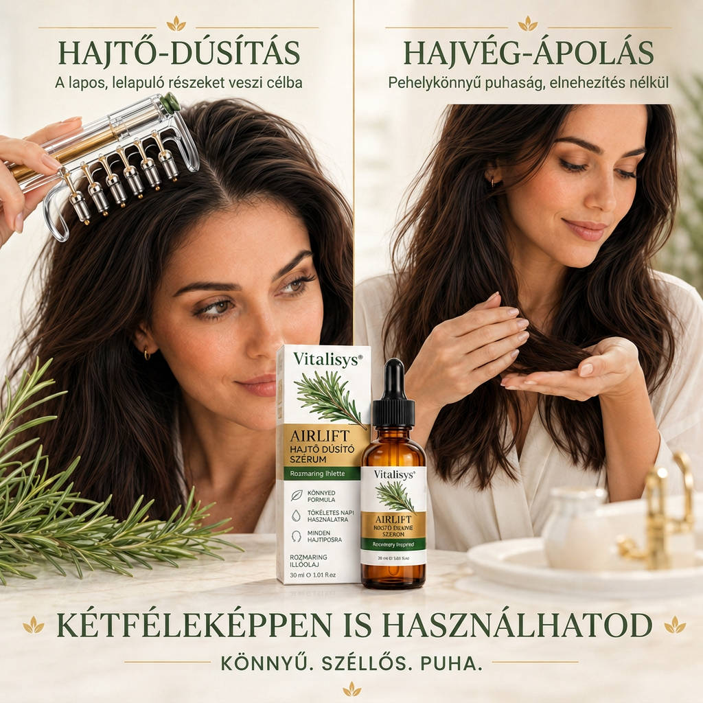 🌈🌈Vitalisys® AirLift Duo – Precíziós hajtőemelő fésű és könnyű hajszérum 👸🌟