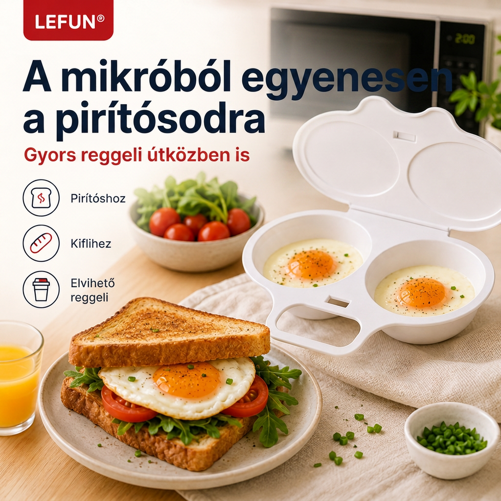 🌈🌈LEFUN® Gyors reggeli forma mikróba – 2 rekesz, 2 íz, végtelen lehetőség 🍳💥