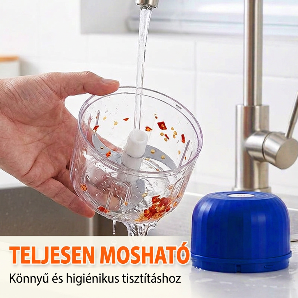 🔥🔥 Vezeték nélküli elektromos mini aprító – Erőteljes konyhai segítő hús, zöldség és bébiétel gyors aprításához ✨