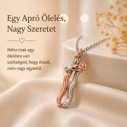 Édes ölelés medál 👑 – romantikus szerelemszimbólum állítható ezüst lánccal 💖
