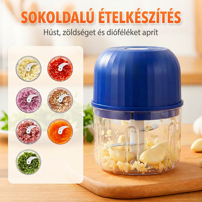 🔥🔥 Vezeték nélküli elektromos mini aprító – Erőteljes konyhai segítő hús, zöldség és bébiétel gyors aprításához ✨