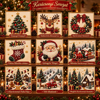 💎💎3D karácsonyi gyöngykirakó készlet – Pihentető ünnepi alkotás