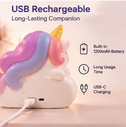 🦄 KYARANO Cute Unicorn Night Light Kids Alarm Clock