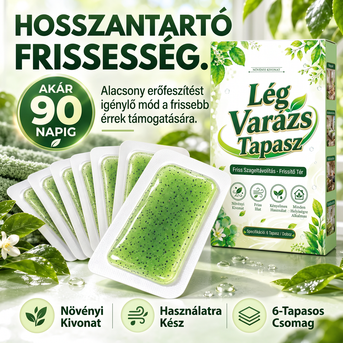 🔥 Utolsó nap 50% kedvezménnyel! 6 db penészeltávolító tapasz – növényi összetevőket tartalmazó párnák a penész eltávolítására.