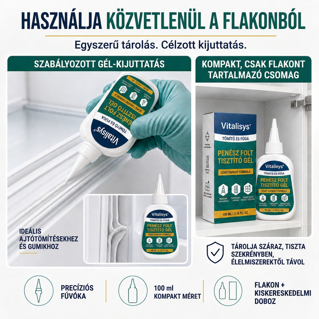 Vitalisys® Mély penészfolt-tisztító gél 👑 – Sűrű, tapadó formula fugákhoz, tömítésekhez és nedves sarkokhoz 💎